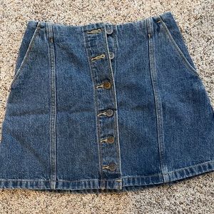 Button Jean Skirt